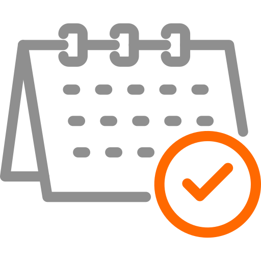 Icon of calendar with a checkmark